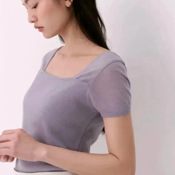 [BUNJANG] SIESIA Haael Block Knit Lavender S / 시에 하엘 블록 니트 라벤더 S