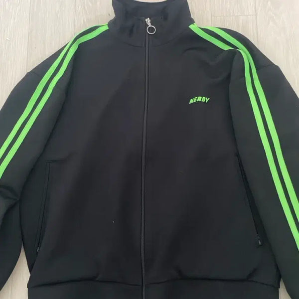 [BUNJANG] Nerdy Color Block Track Jacket / NERDY 져지 블랙 그린