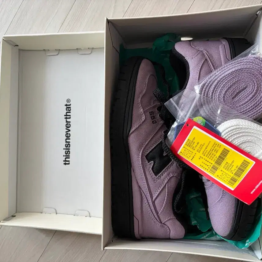 [BUNJANG] Thisisneverthat New Balance 550 Lavender Black Sneakers / (새상품) 디스이즈네버댓 뉴발란스550 라벤더블랙 255