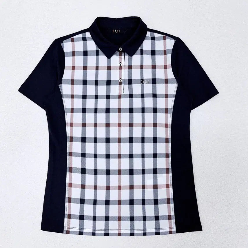 [BUNJANG] Daks Golf Women's Navy Color Block Functional Polo Shirt (Size 90) / [90] 닥스 골프 네이비 배색 기능성 카라티