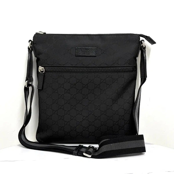 [BUNJANG] Gucci GG Logo Crossbody Messenger Bag Black (449184) / 구찌 GG 로고 크로스백 메신저백 블랙 (449184)