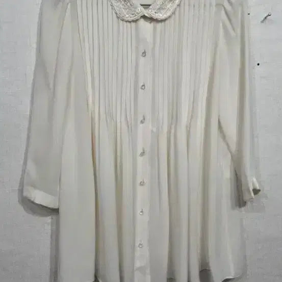 [BUNJANG] Lenibon White Lace Blouse - Size 55 / 레니본하늘하늘 블라우스 화이트55