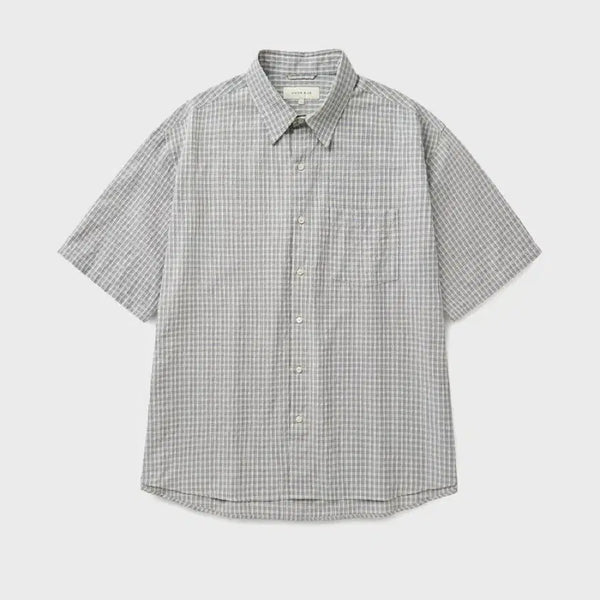 [BUNJANG] UNIONBLUE Small Check Sunday Shirt [Blue Gray] XL / 유니온블루 SMALL CHECK SUNDAY SHIRT [BLUE GRAY] XL