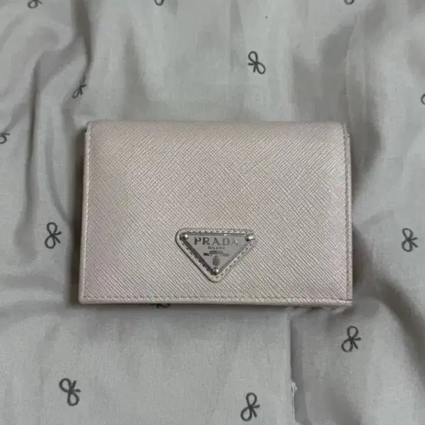 [BUNJANG] Prada Saffiano Leather Wallet Alabaster / 프라다 사피아노 핑크 가죽 지갑 / 앨러배스터 색상