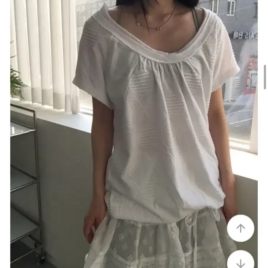 [BUNJANG] Waterdrop Balloon T-Shirt Mori Girl Style / 물방울 벌룬 티셔츠 모리걸