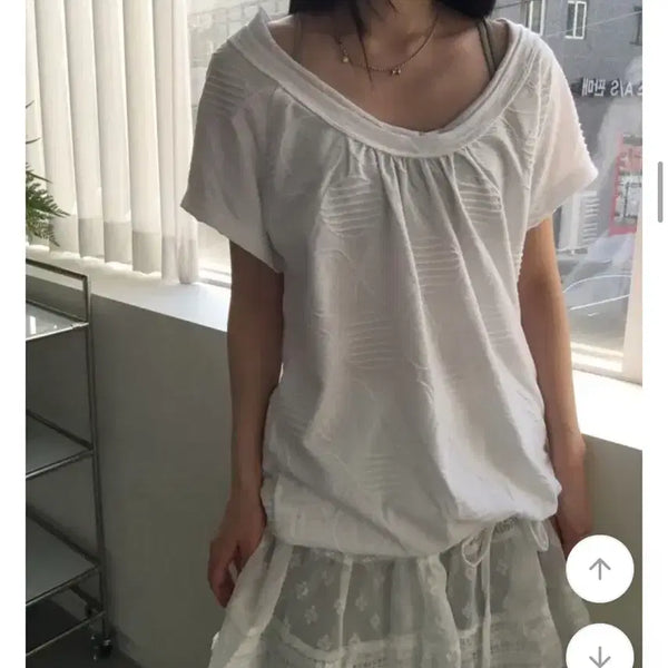 [BUNJANG] Waterdrop Balloon T-Shirt Mori Girl Style / 물방울 벌룬 티셔츠 모리걸