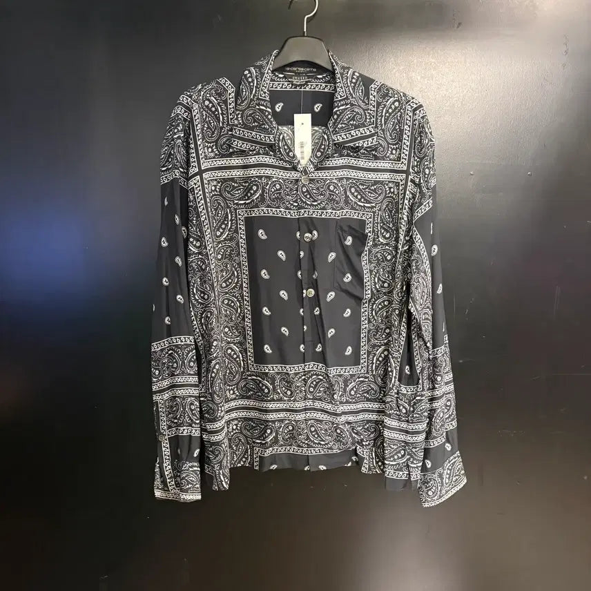 [BUNJANG] Unused Paisley Pattern Long Sleeve Shirt / 언유즈드 페이즐리 패턴 긴팔셔츠