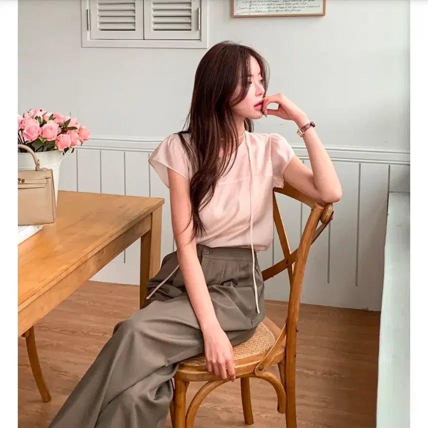 [BUNJANG] Brown Pintuck Back-Banded Slacks / # 브라운 핀턱 뒷 밴딩 슬랙스