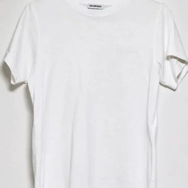 [BUNJANG] Balenciaga White Embroidered Logo Short Sleeve T-shirt Women's S / [정품, 백화점판] 발렌시아가 화이트 자수로고 반팔티