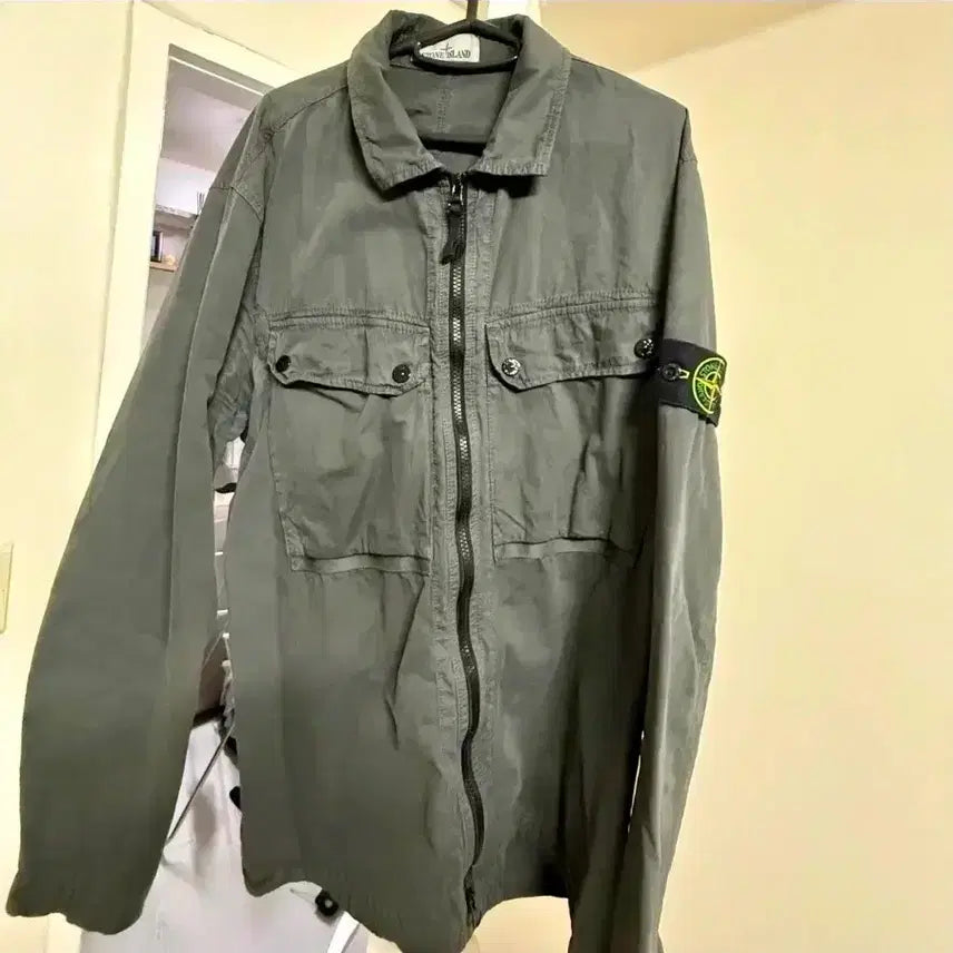[BUNJANG] Stone Island Brushed Organic Cotton Overshirt Lead Grey XL / 스톤아일랜드 브러쉬드 오가닉 코튼 오버셔츠 리드그레이 XL
