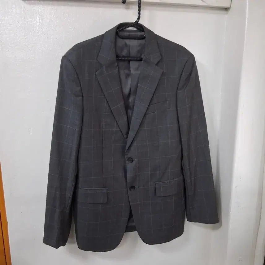 [BUNJANG] Ziozia Men's 100 Slim Fit Checkered Wool Suit Jacket / 지오지아 남성100 수트 체크