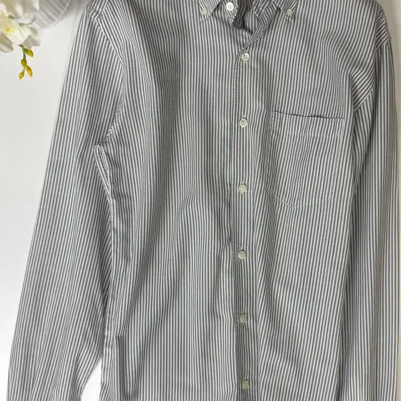 [BUNJANG] Ermenegildo Zegna White Green Burgundy Stripe Shirt / 에르메네질도 제냐 화이트 그린 버건디 스트라이프 셔츠