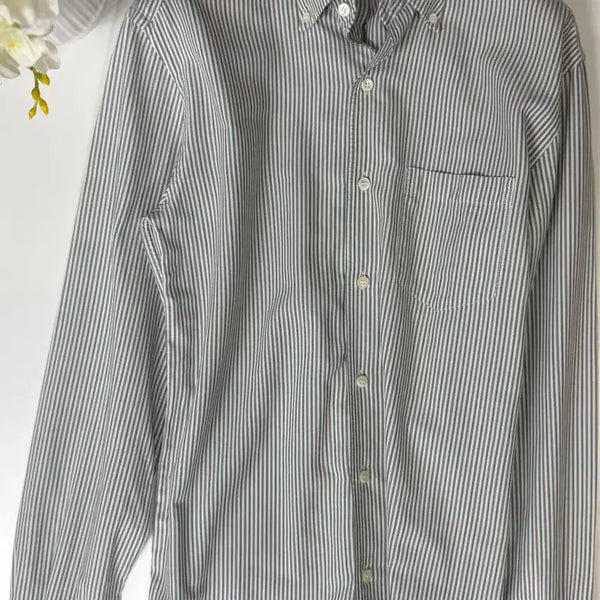 [BUNJANG] Ermenegildo Zegna White Green Burgundy Stripe Shirt / 에르메네질도 제냐 화이트 그린 버건디 스트라이프 셔츠