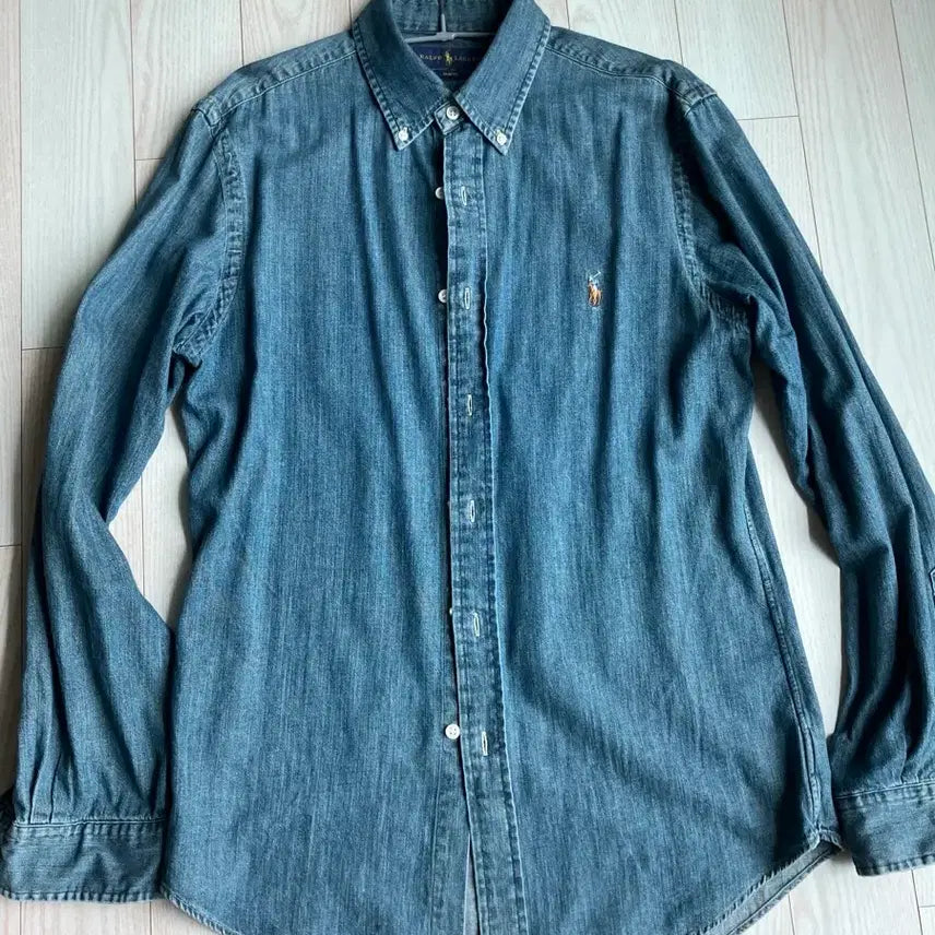 [BUNJANG] Polo Ralph Lauren Slim Fit Blue Chambray Shirt / 폴로 슬림핏 청셔츠