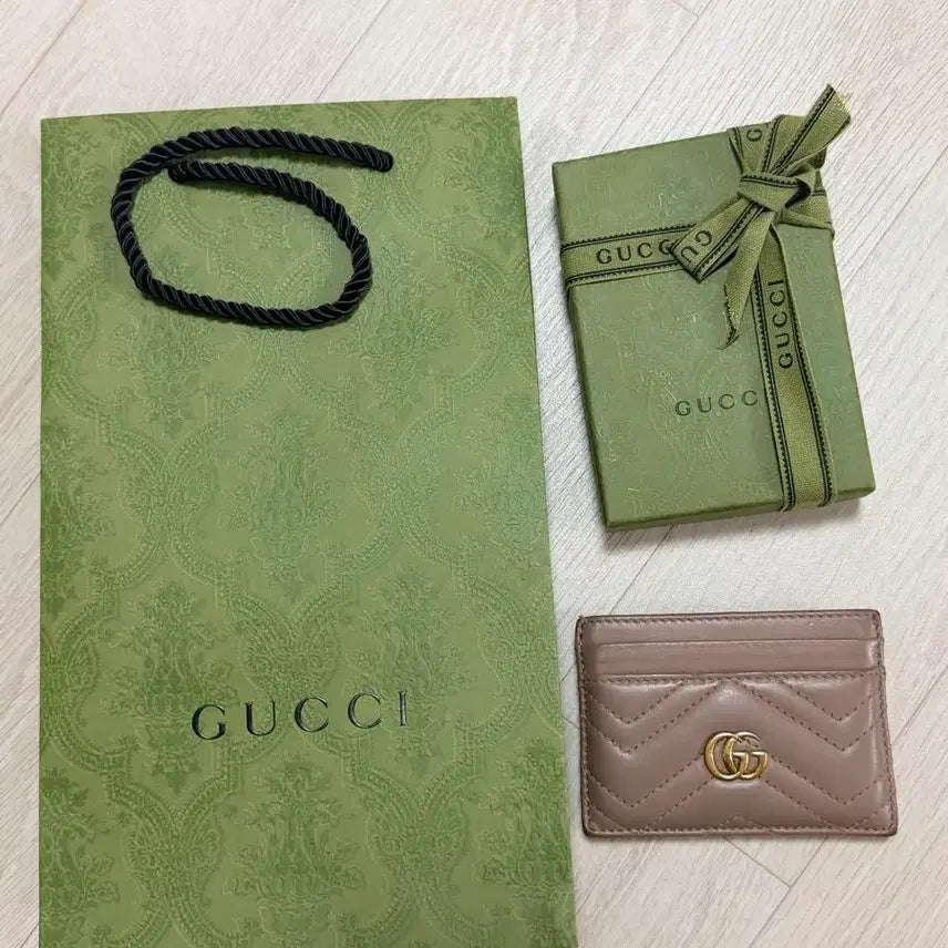 [BUNJANG] Gucci GG Marmont Card Case Dusty Pink / 구찌 GG 마몬트 카드지갑 더스티 핑크 (정품)