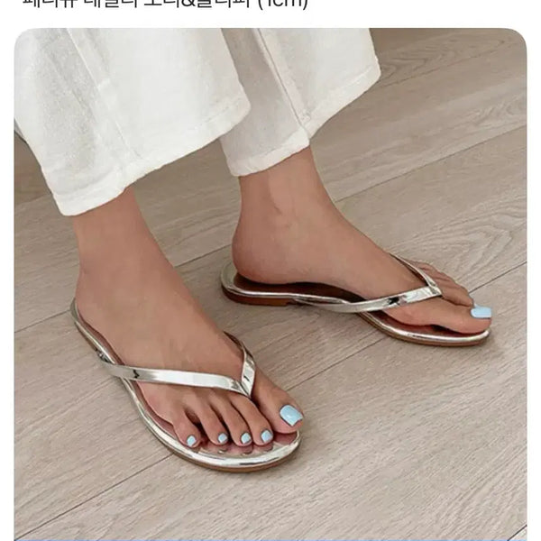 [BUNJANG] SAPPUN Penny Shoe Daily Jjori & Slipper Silver / 사뿐 페니슈 데일리 쪼리&슬리퍼 실버