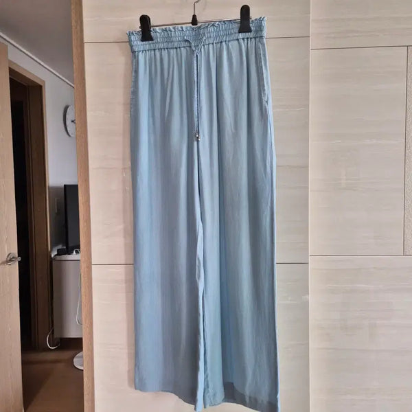 [BUNJANG] Hang Ten Light Wash Wide Leg Pants (S) / 행텐 와이드 팬츠 연청 (S)