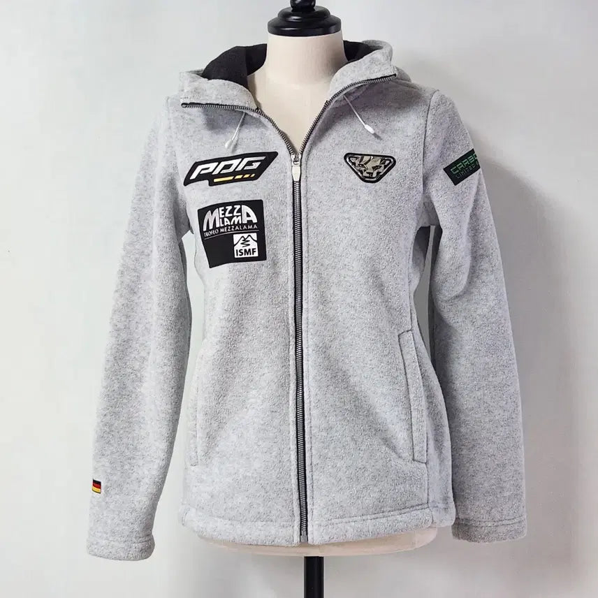 [BUNJANG] Dynafit Women's Grey Fleece Hooded Zip-Up Jacket - Size S / [정품] 다이나핏 여성 그레이 후리스 후드집업 S