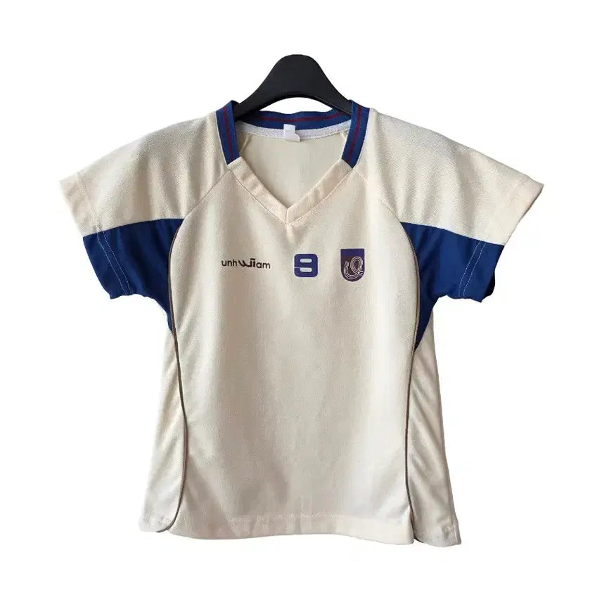 [BUNJANG] Raglan Color Block T-Shirt - Ivory & Blue / S/래글런 아이보리 배색 티셔츠/새제품