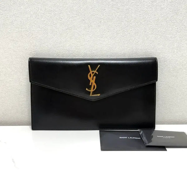 [BUNJANG] Saint Laurent Uptown Envelope Clutch Gold Black / (정품/S)생로랑 업타운 엔벨로프 클러치 금장