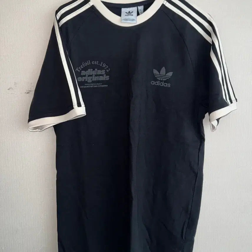 [BUNJANG] Adidas Striped Short Sleeve T-Shirt / 아디다스 스트라이프 반필 티셔츠