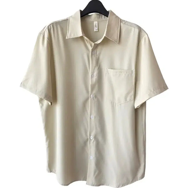 [BUNJANG] Men's Beige Shirt with Stitching Flaw / M/남성 베이지 셔츠 /바느질 하자