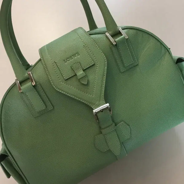 [BUNJANG] Loewe Green Leather Vintage Tote Bag / 빈티지 로에베 그린색 가죽 토트 가방