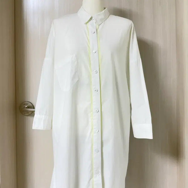 [BUNJANG] Ozssecon White Asymmetrical Stitch Detail Shirt / 오즈세컨 화이트 셔츠