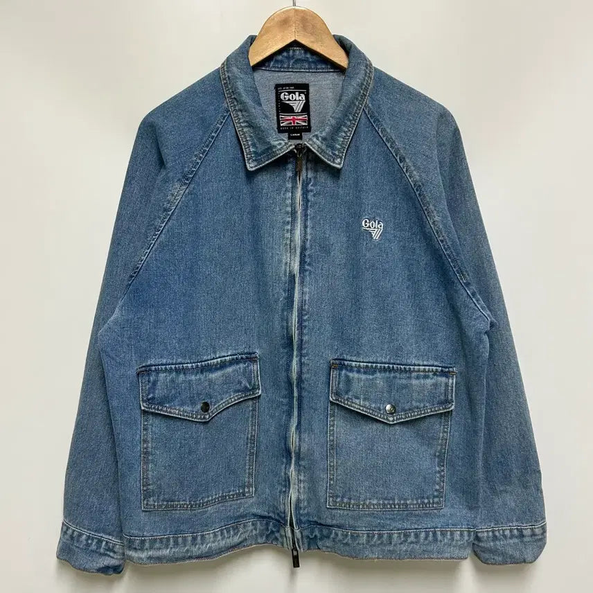 [BUNJANG] Gola Men's Denim Blouson Jacket - Light Wash (Size 100) / [남자-100]Gola 골라 데님 블루종 자켓