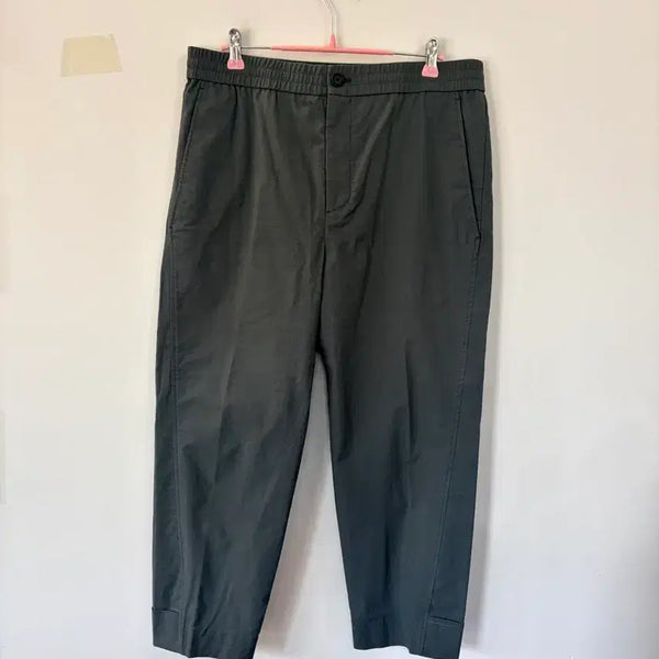[BUNJANG] Time by Han Style Khaki Waist Banding 9/10 Length Slacks / 한섬 타임 슬랙스 바지 카키 밴딩 9부바지