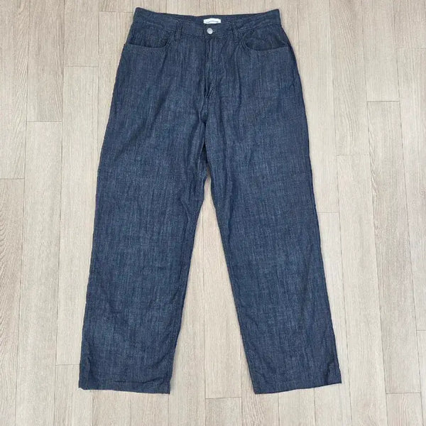 [BUNJANG] Steady Everywear Relaxed Chambray Pants Dark Blue Size 3 / 스테디에브리웨어 릴렉스드 샴브레이 팬츠 다크블루 3사이즈