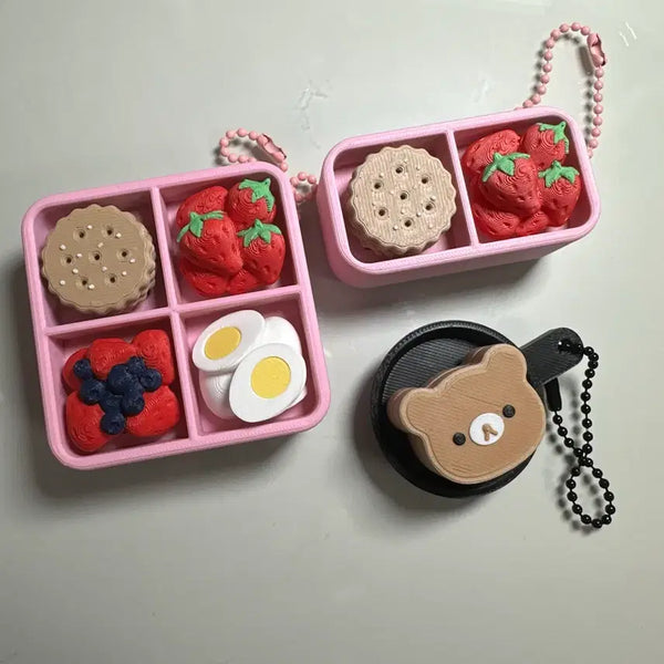[BUNJANG] Muvit Spring Picnic Lunch Box Lunch Plate Keyring / 무빗 봄 피크닉 도시락 식판 키링 키홀더 딸깍이 클리커 클릭커 열쇠고리 3D프린팅 귀여운소품 선물