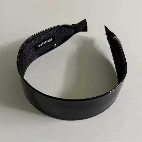 [BUNJANG] French Record Patent Leather Headband Deep Navy 40mm / 프렌치레코드 페이턴트 레더 헤어밴드