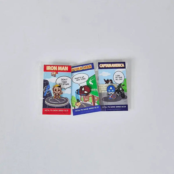 [BUNJANG] Marvel Famous Quotes Badge Set (Spider-Man, Iron Man, Captain America) / 마블 명대사 뱃지 3종 양도(스파이더맨, 아이언맨, 캡틴아메리카)