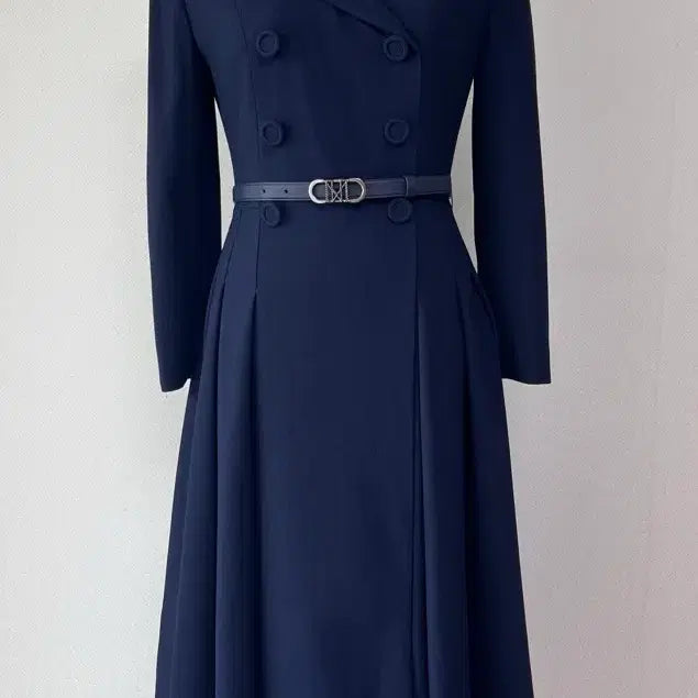 [BUNJANG] MICHAA Belted Double-Button Navy Dress (Size 44) / (새상품)미샤 벨트 원피스 (정가 1,190,000)