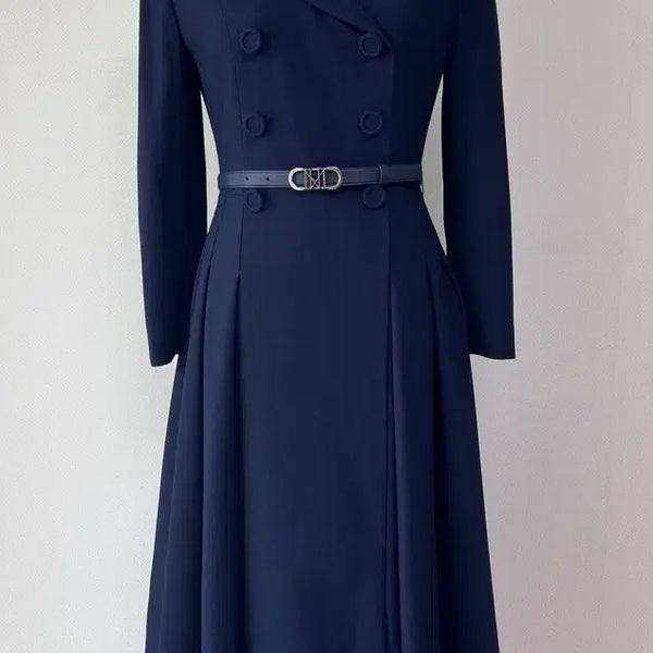 [BUNJANG] MICHAA Belted Double-Button Navy Dress (Size 44) / (새상품)미샤 벨트 원피스 (정가 1,190,000)