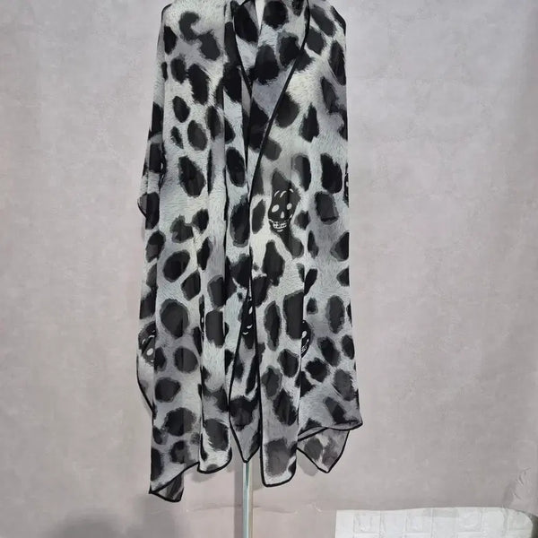[BUNJANG] Metropolitan Skull Pattern Chiffon Scarf / 메트로시티  해골 패턴 쉬폰 스카프