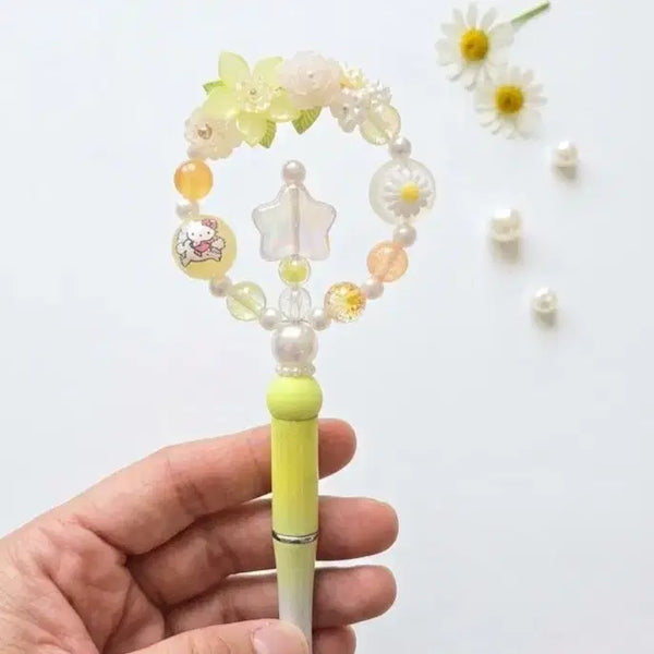 [BUNJANG] Handmade Flower Bead Deco Pen / 꽃비즈볼꾸펜