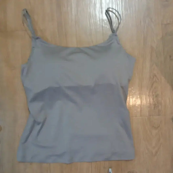 [BUNJANG] H&M Ribbed Spaghetti Strap Bra Top Beige / H&M 브라 끈나시/s