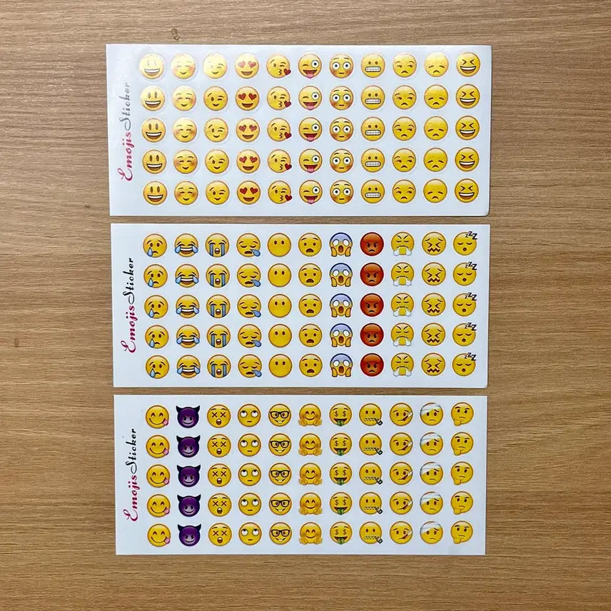 [BUNJANG] Emoji Sticker Set (3 Types) / 이모지 이모티콘 스티커 3종 세트