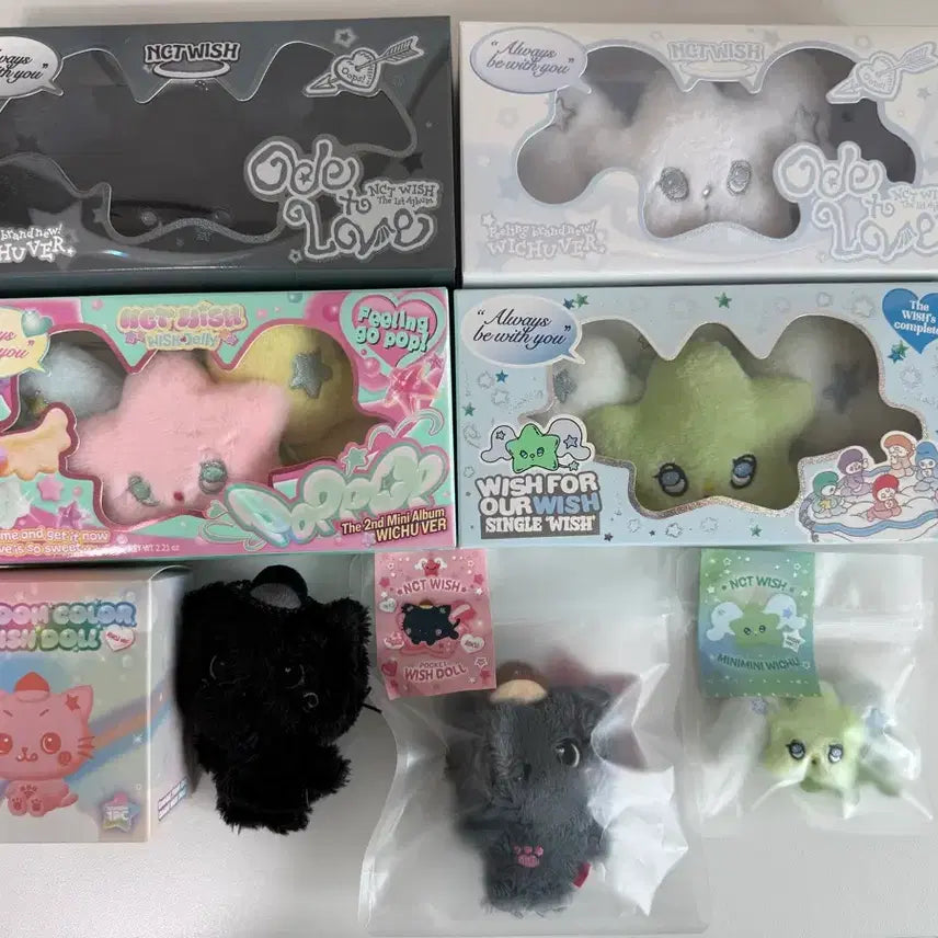 [BUNJANG] NCT WISH WISHCHU POPCHU ACHU ECHU BLACK KURI POCKET WISHDOLL Bundle Set / 일괄) 엔시티 위시 위츄 팝츄 아츄 에츄 블랙 쿠리 포켓 위시돌