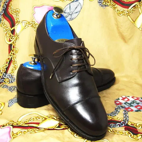[BUNJANG] Salvatore Ferragamo Dark Brown Calfskin Straight Tip Oxford Shoes / 이태리명품 페라가모 스트레이트팁 다크브라운 카프스킨 옥스포드 255