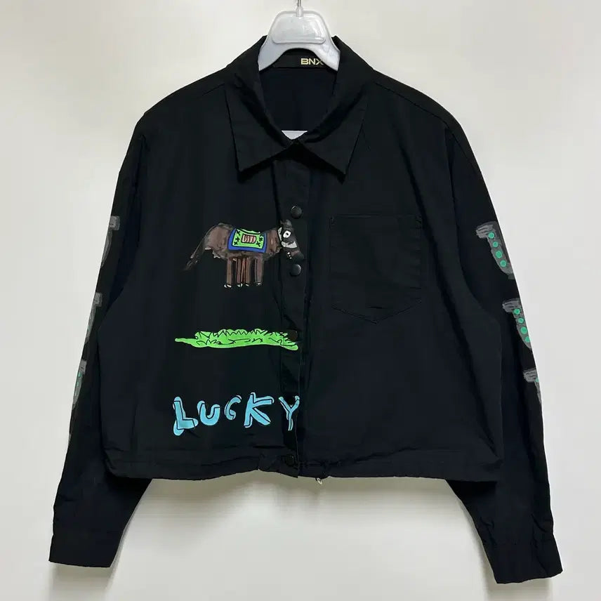 [BUNJANG] BNX Character Artwork String Shirt Outer / [여자-FREE]BNX 캐릭터 아트워크 스트링 셔츠아우터