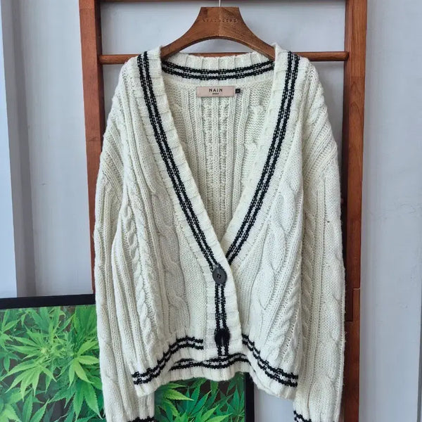 [BUNJANG] NAIN Cable Knit Cardigan Ivory / (새상품)NAIN 케이블 니트 가디건 아이보리