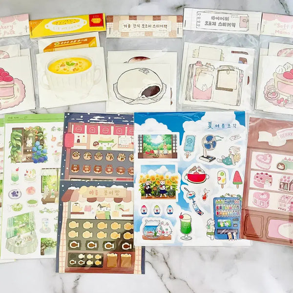 [BUNJANG] Strawberry Heart Sticker Set / [문구류] 딸기의 마음 메가 할인 스티커 세트