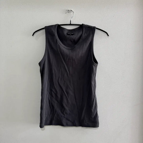 [BUNJANG] Essential Tank Top (Dark Grey, Dusty Cream) - XL / 에센셜 탱크 탑 [다크 그레이],[더스티크림] xl