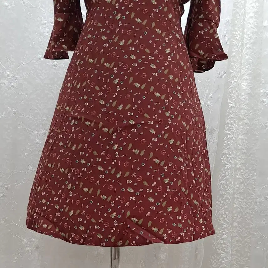 [BUNJANG] OZOC Red Floral Pattern Midi Dress Size 55 / OZOC  원피스 55  새제품