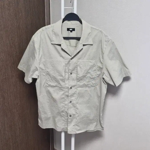 [BUNJANG] DKNY Cotton Silk Blend Camp Collar Shirt L / DKNY한섬(L_남105) 면실크 바스락소재 카라셔츠 연카키