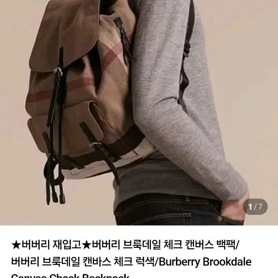 [BUNJANG] Burberry Brookdale Backpack / (정품)버버리 체크 브룩데일 백팩