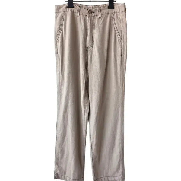 [BUNJANG] Linen Straight Fit Pants Beige / 28/베이지 린넨 일자핏 팬츠/새제품